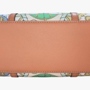 Alternative view of Tory Burch Blake Small Tote, Canvas w Bicycle Print, Green, Brown Leather Trim