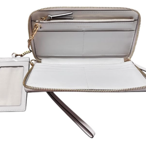 Alternative view of Tory Burch Emerson Perforated Zip Continental Wallet with ID Holder, Optic White