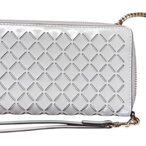 Tory Burch Emerson Perforated Zip Continental Wallet with ID Holder, Optic White - Image 3
