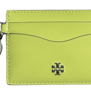 Tory Burch Emerson Charms Slim Card Case, Candy Lime Green, Fish & Shell Charms - Image 4