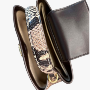Alternative view of Tory Burch Britten Mini Satchel, Snake Embossed Leather, Brown and Beige Pattern