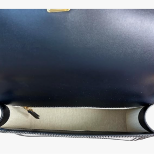 Alternative view of Tory Burch Emerson Canvas Shoulder Bag, Black Leather Trim, Gold Chain Strap, 10