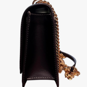 Tory Burch Emerson Canvas Shoulder Bag, Black Leather Trim, Gold Chain Strap, 10 - Image 3