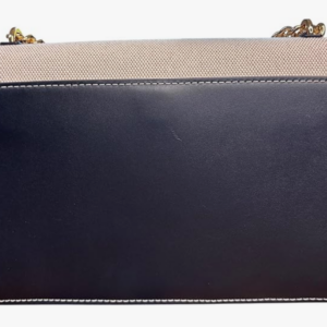 Tory Burch Emerson Canvas Shoulder Bag, Black Leather Trim, Gold Chain Strap, 10 - Image 4