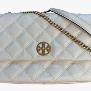 Tory Burch Willa Shoulder Bag New Brie Quilted Leather Convertible Chain Strap