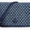 Tory Burch Denim Leather Thea Flap Crossbody Shoulder Bag