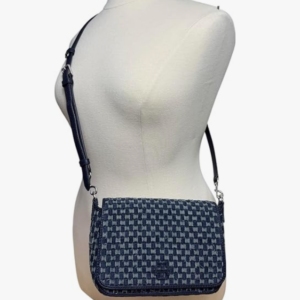 Tory Burch Denim Leather Thea Flap Crossbody Shoulder Bag - Image 4