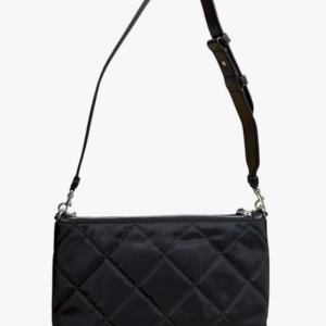 Tory Burch nwt Willa Quilted Nylon Zip Shoulder Bag Black Silver Hardware - Image 2
