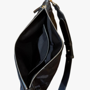 Tory Burch nwt Willa Quilted Nylon Zip Shoulder Bag Black Silver Hardware - Image 3