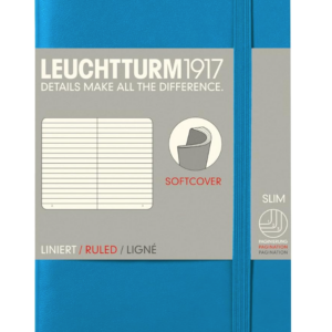 LEUCHTTURM1917 349275 Notebook, Softcover, Pocket (A6), Ruled, Azure