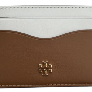 Tory Burch Women's Emerson Soft Colorblock Slim Card Case (Optic White/Moose)