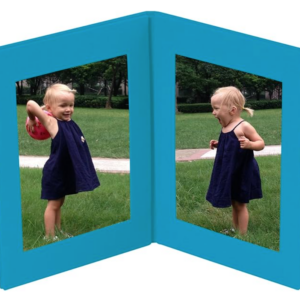 Semikolon - Doppio Photo Frame Tabletop Linen Cover Frame for Photos, Turquoise