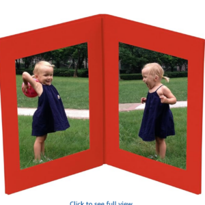 Semikolon - Doppio Photo Frame Tabletop Linen Cover Frame for Photos, Red