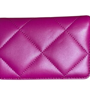 Alternative view of Tory Burch Willa Soft Quilt Medium Leather Wallet, Fuchsia, Diamond Stitched NEW