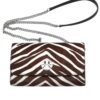 New TORY BURCH WILLA HAIRCALF CHAIN Wallet Crossbody In Zebra