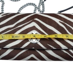 New TORY BURCH WILLA HAIRCALF CHAIN Wallet Crossbody In Zebra - Image 7