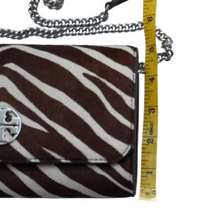 New TORY BURCH WILLA HAIRCALF CHAIN Wallet Crossbody In Zebra - Image 8