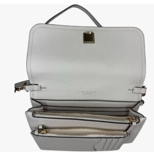 Tory Burch Thea Pebbled Leather With Gold-tone Hardware Crossbody & Wallet White - Image 4