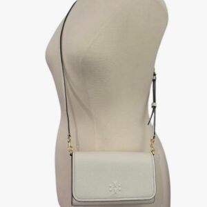Tory Burch Thea Pebbled Leather With Gold-tone Hardware Crossbody & Wallet White - Image 5