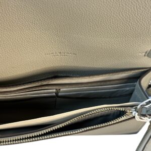 Tory Burch Thea Pebbled Leather w Silver tone Hardware Crossbody & Wallet Grey - Image 4