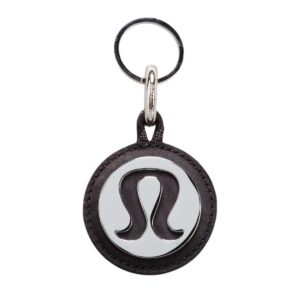 New Lululemon Logo Keychain Silver/Black New