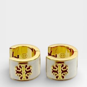 Tory Burch Britten Enamel Huggie White NWT