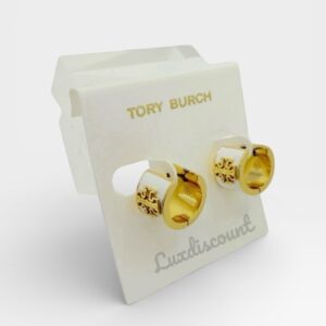 Tory Burch Britten Enamel Huggie White NWT - Image 4