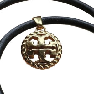 TORY BURCH 13" Rope Logo Wrap Bracelet Black Leather NWT - Image 6