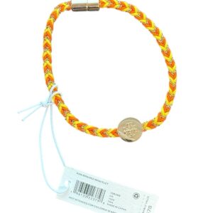 Alternative view of Tory Burch Kira Braided Bracelet Orange Yellow NWT MSRP $78