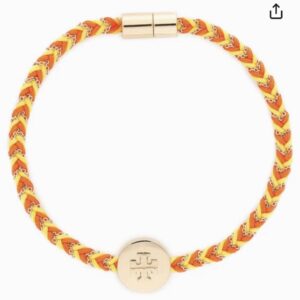 Tory Burch Kira Braided Bracelet Orange Yellow NWT MSRP $78 - Image 3
