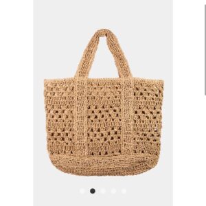 Alternative view of Stylinè Intricate Straw Braided Tote Bag