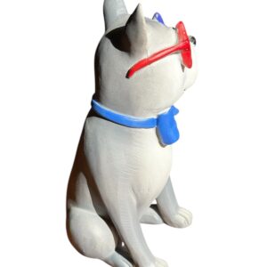 Patriotic French Bulldog Figurine 8.5" Gray w/ Star Glasses & Bow Tie 🇺🇸🐶 - Image 5