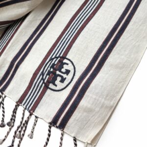 Alternative view of Tory Burch Striped Oblong Ivory