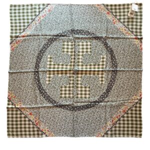 Tory Burch Patchwork Silk Square Green Multi 36"x36" NWT