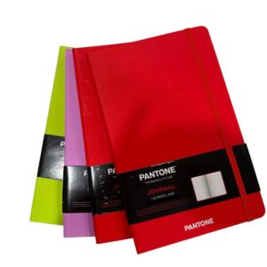 Pantone OFFICIAL  | 5.25x8.25" Lined Compact Journal 2 Red 1 Green 1 Lilac set