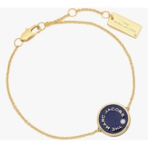 Marc Jacobs Medalion Logo Disc Enamel Bracelet Black Gold NWT - Image 3
