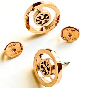 Tory Burch Split Circle Earrings Gold NWT - Image 3
