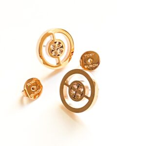 Tory Burch Split Circle Earrings Gold NWT - Image 4