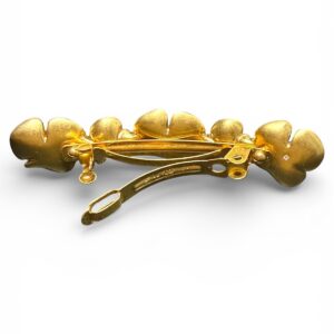 Tory Burch Cluster Floral Barette Hair Clip Gold 3" NWT MSRP $128 - Image 5
