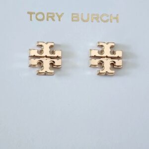 Tory Burch Small Logo Stud Gold NWT MSRP $75