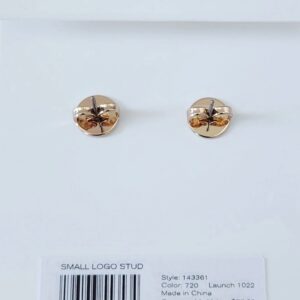 Alternative view of Tory Burch Small Logo Stud Gold NWT MSRP $75