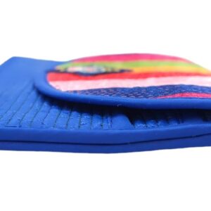 Korean Traditional Fabric Patch Long Wallet w Card Slots & Coin Pocket w Zipper - Image 5