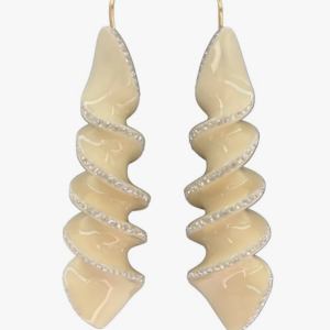 Tory Burch Spiral Christal Earring Ivory