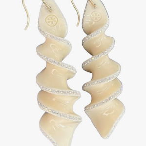 Alternative view of Tory Burch Spiral Christal Earring Ivory