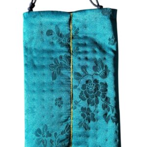 Korean  Traditional Pouch w Crossbody Strap 100% Silk with Handmade Embroidery - Image 3