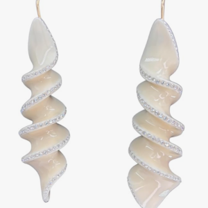 Tory Burch Spiral Christal Earring Ivory - Image 4
