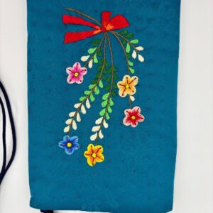 Korean  Traditional Pouch w Crossbody Strap 100% Silk with Handmade Embroidery - Image 7