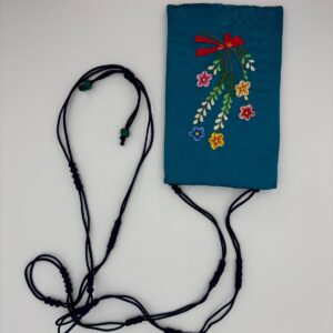 Korean  Traditional Pouch w Crossbody Strap 100% Silk with Handmade Embroidery - Image 9