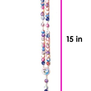 Children’s White Catholic Rosary – Clay Floral Beads – Baptism, First Communion - Image 5