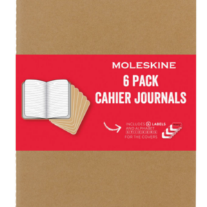 Moleskine Cahier Journals – 9-3/4″ x 7-1/2″, Ruled, Kraft, Pkg of 6
